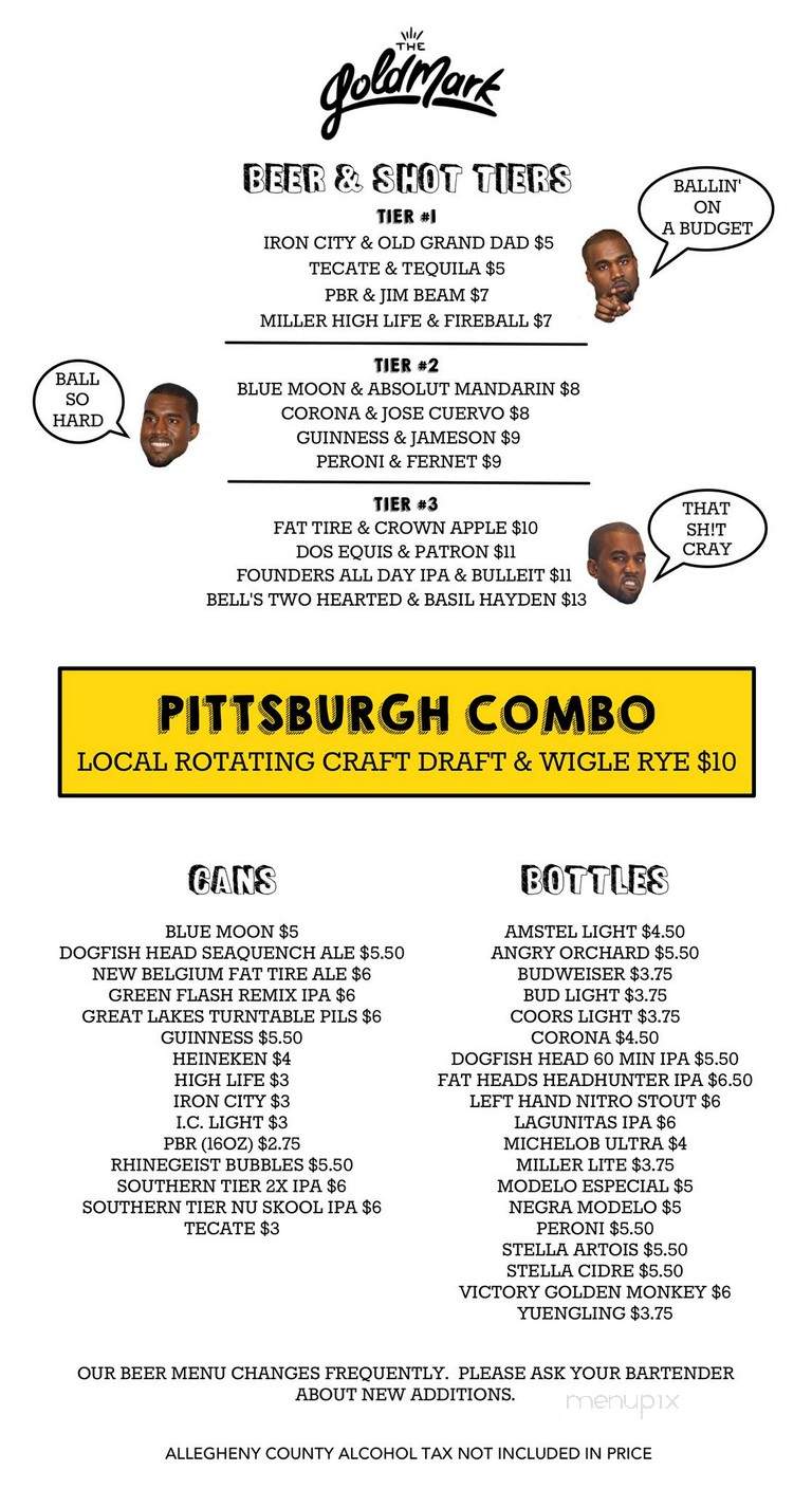 The Goldmark - Pittsburgh, PA menu_pic