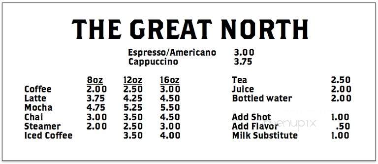 The Great North - Portland, OR menu_pic