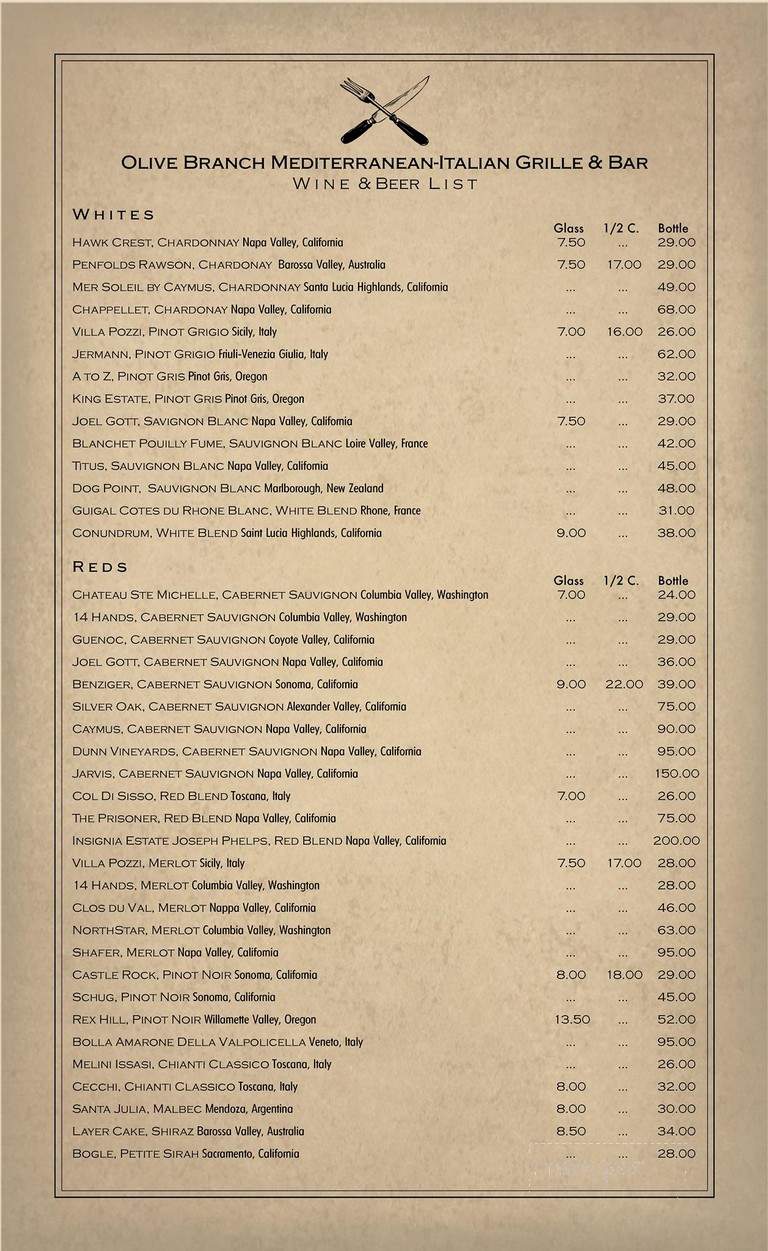 The Olive Branch - Mount Dora, FL menu_pic