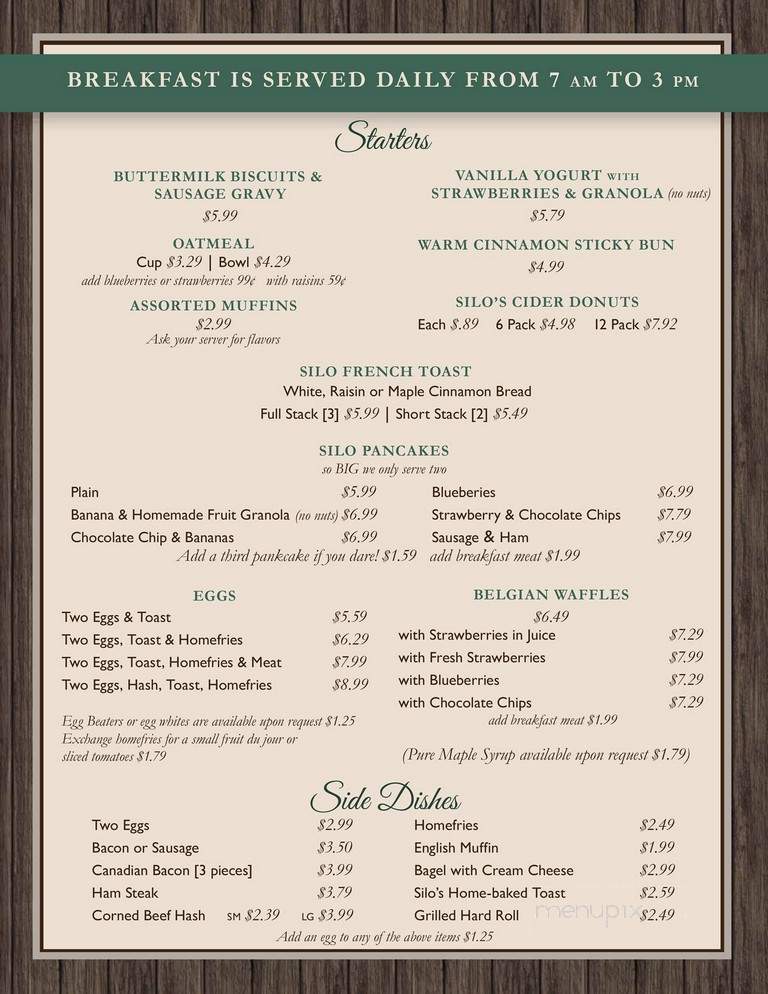 The Silo - Queensbury, NY menu_pic