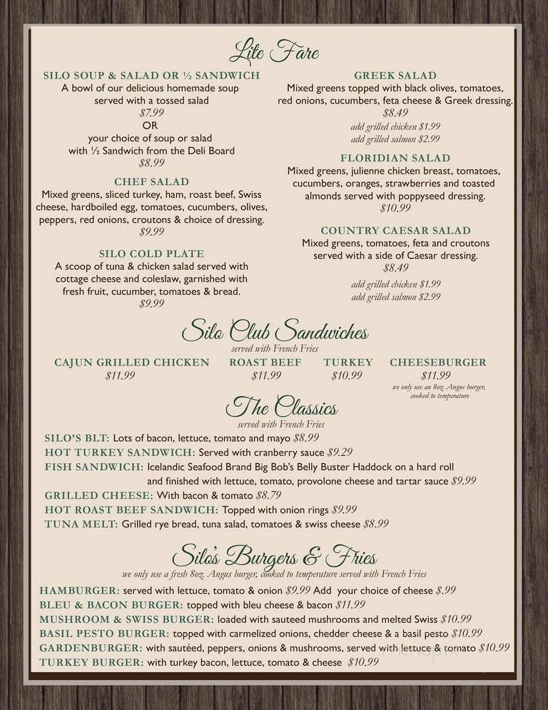 The Silo - Queensbury, NY menu_pic
