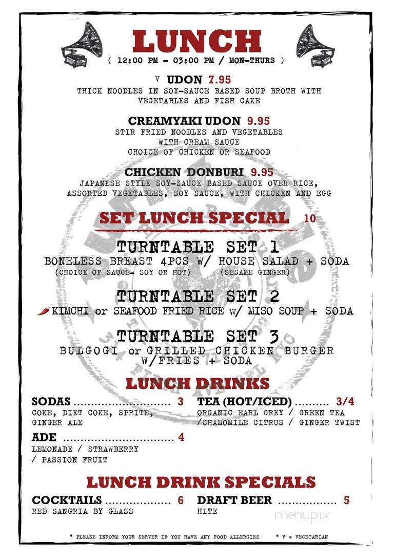 Turntable 5060 - New York, NY menu_pic