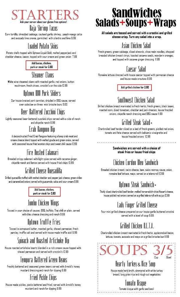 Uptown Lounge - Yelm, WA menu_pic