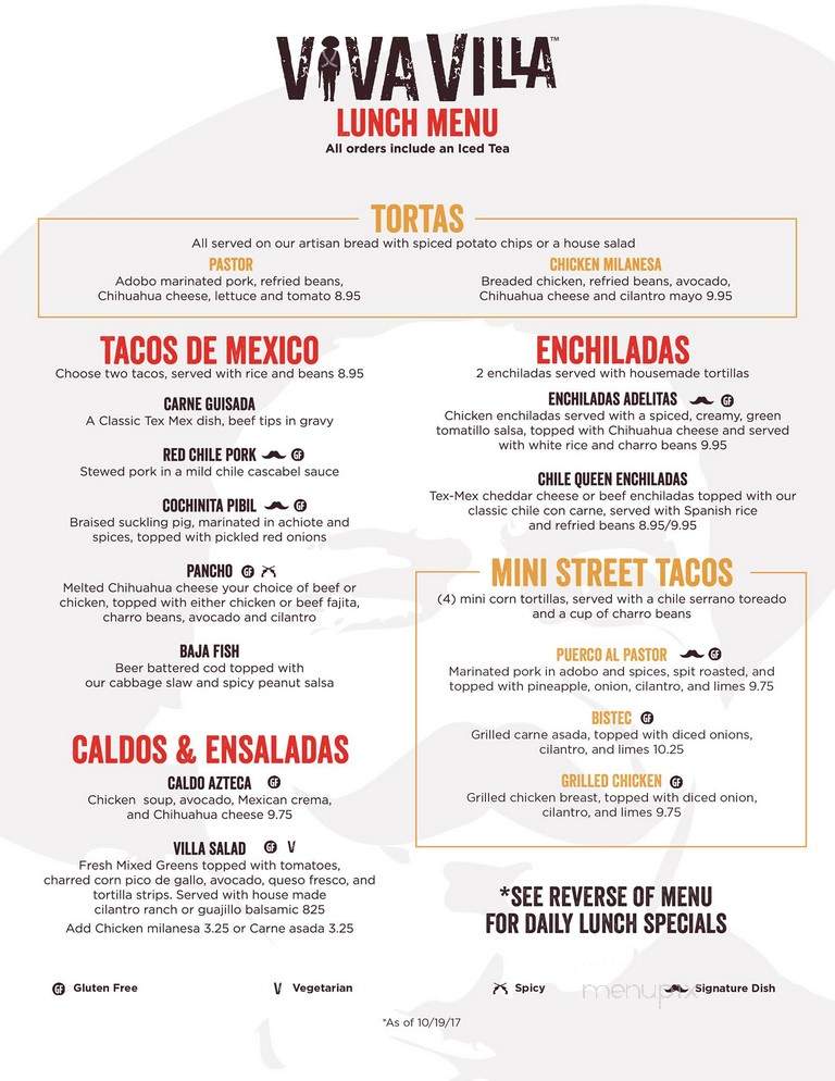 Viva Villa Taqueria - San Antonio, TX menu_pic