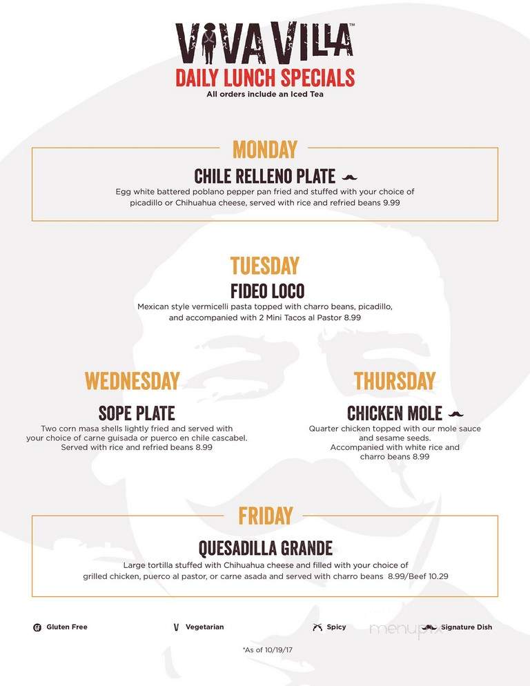 Viva Villa Taqueria - San Antonio, TX menu_pic