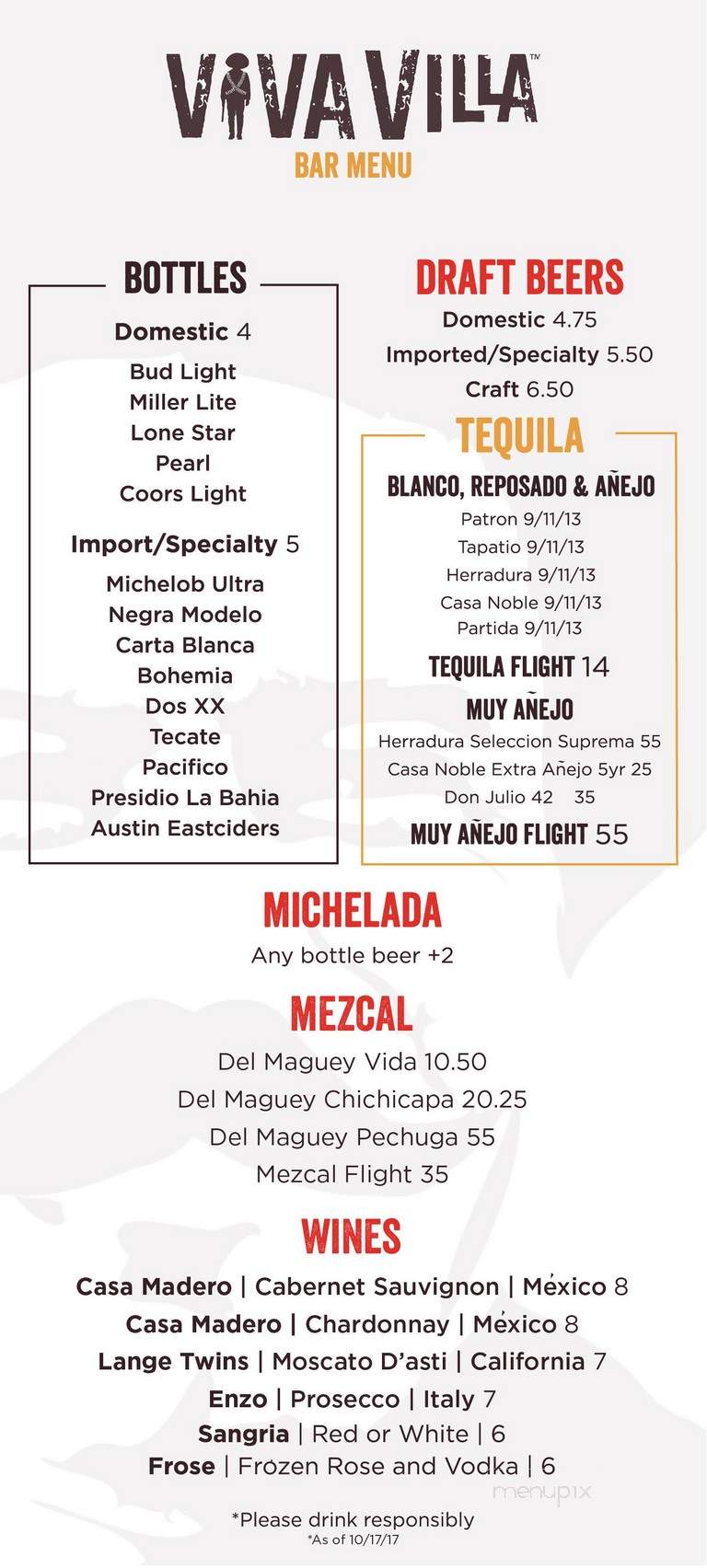 Viva Villa Taqueria - San Antonio, TX menu_pic