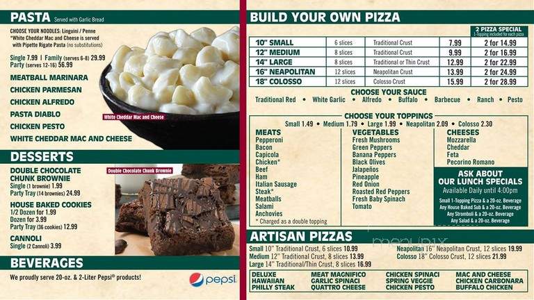 Vocelli's Pizza - Mount Pocono, PA menu_pic