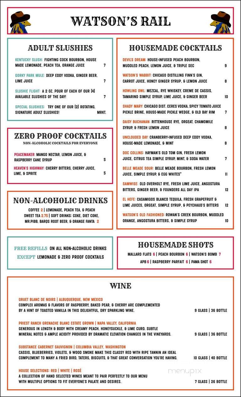 Watson's Shack & Rail - Champaign, IL menu_pic