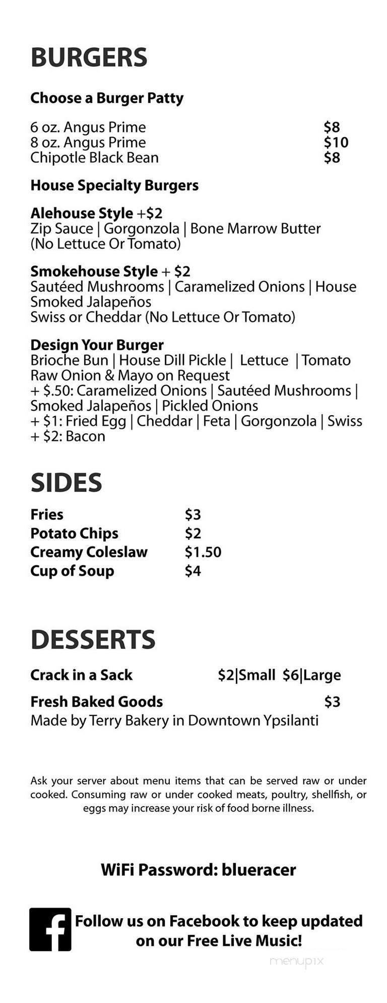 Ypsi Alehouse - Ypsilanti, MI menu_pic