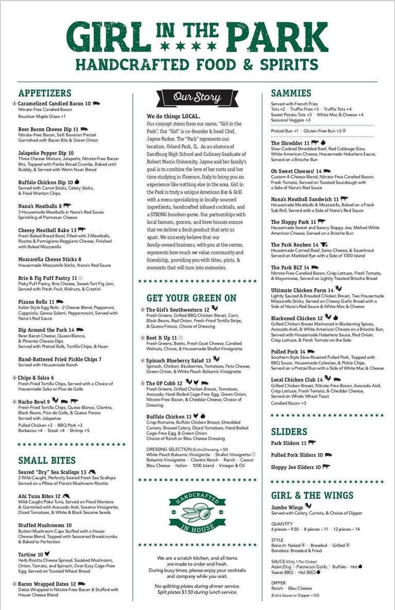 Girl in the Park - Orland Park, IL menu_pic