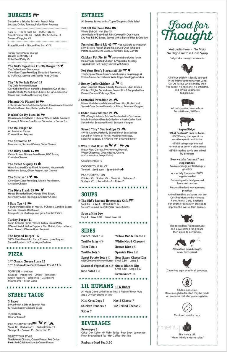 Girl in the Park - Orland Park, IL menu_pic