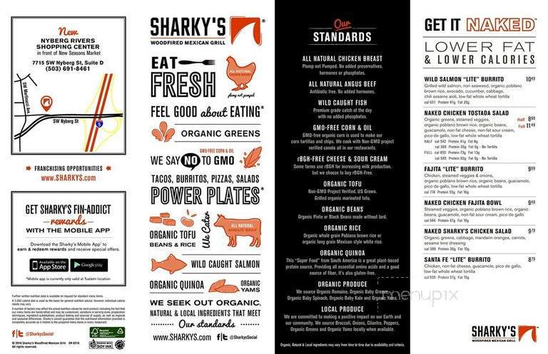 Sharky's Woodfired Mexican Grill - Tualatin, OR menu_pic