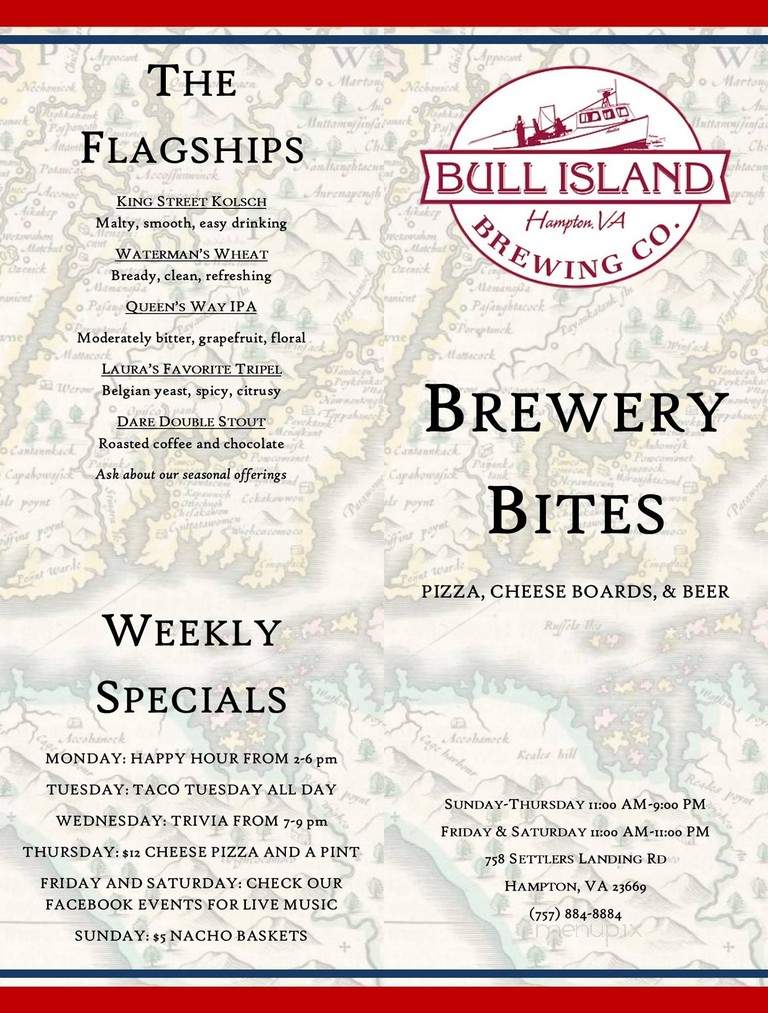 Bull Island Brewing - Hampton, VA menu_pic