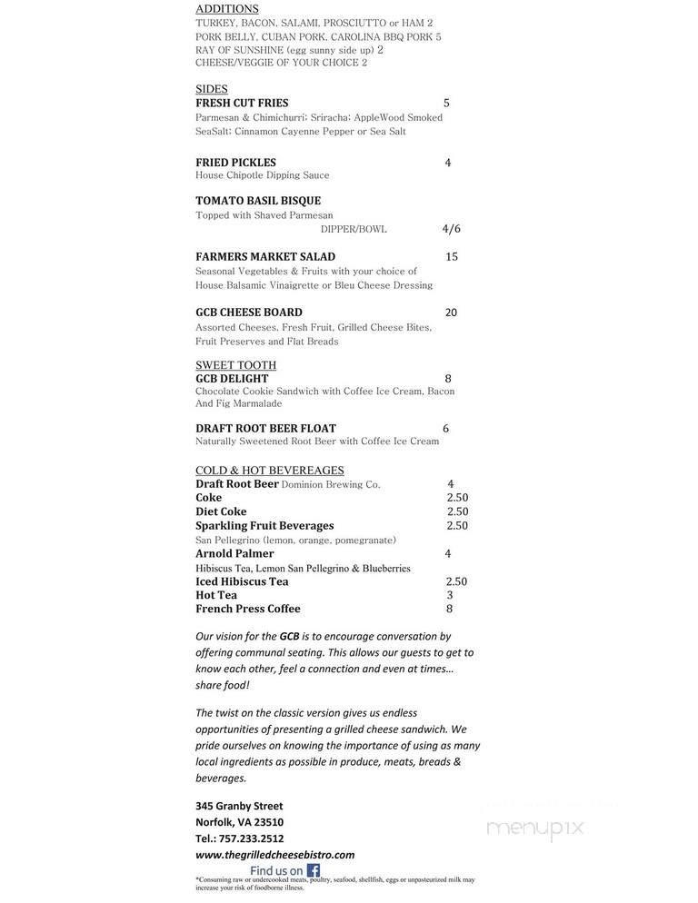 The Grilled Cheese Academy - Norfolk, VA menu_pic