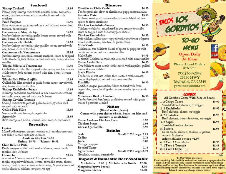 Tacos Los Gorditos - Idyllwild, CA menu_pic