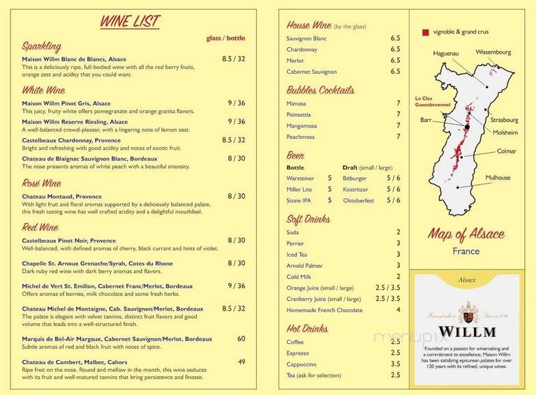 ALsace French Bistro - Tierra Verde, FL menu_pic