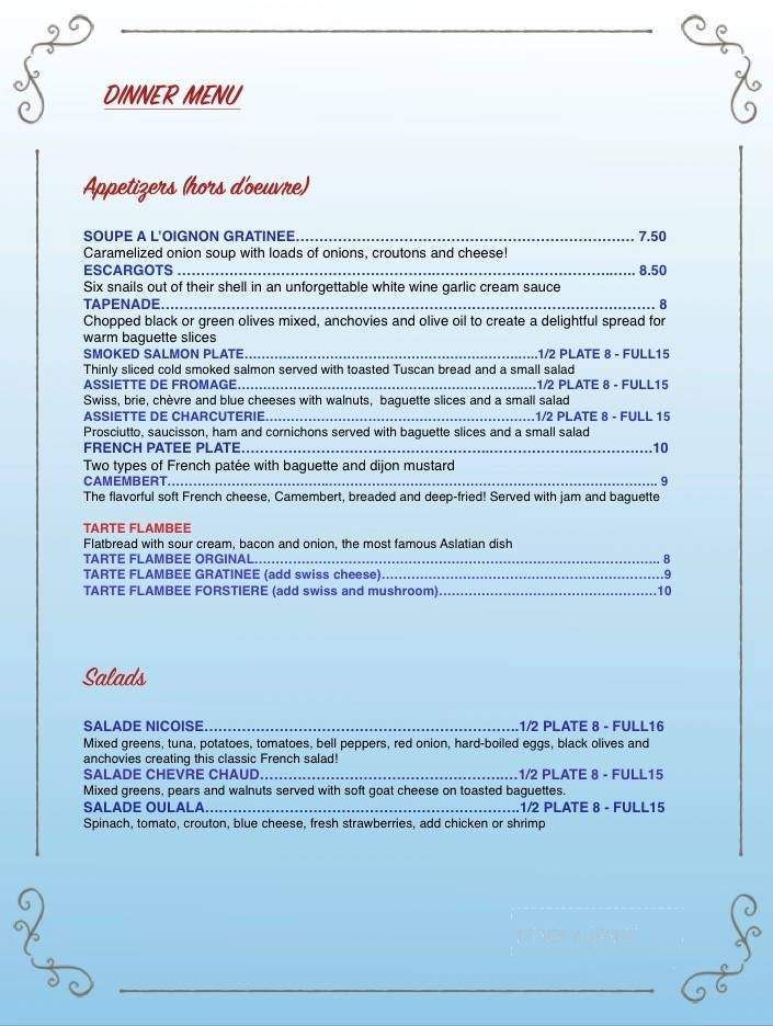 ALsace French Bistro - Tierra Verde, FL menu_pic