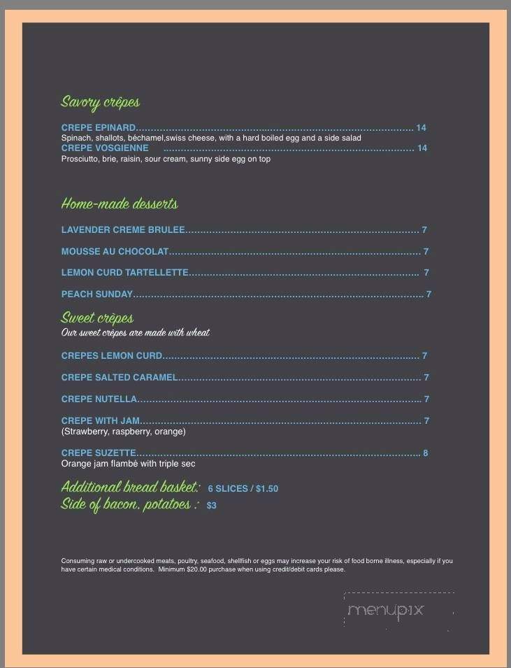 ALsace French Bistro - Tierra Verde, FL menu_pic