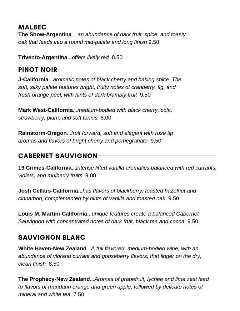 Nostalgia Ale House & Wine Bar - Malta, NY menu_pic