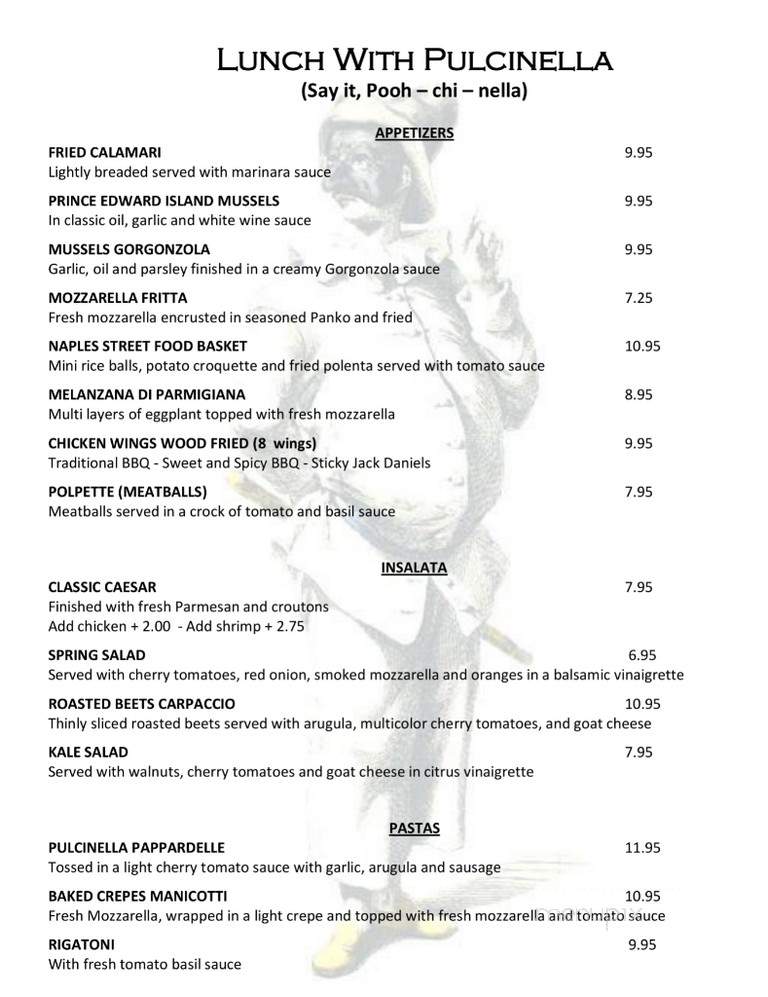 Pulcinella - Brookfield, CT menu_pic