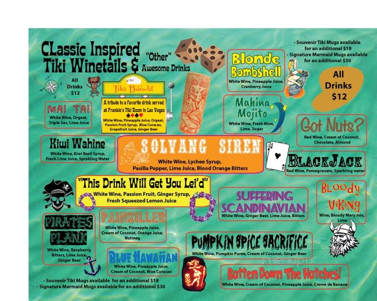 High Roller Tiki Lounge - Solvang, CA menu_pic