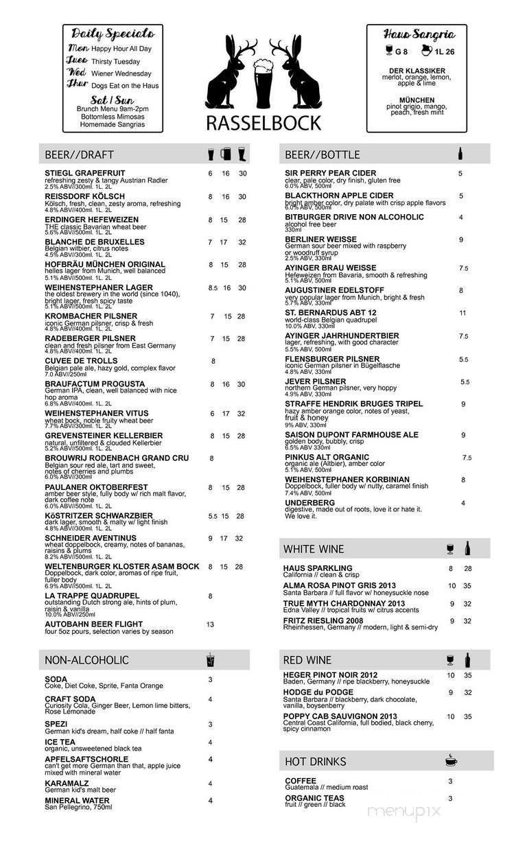 Rasselbock Kitchen & Beer Garden - Long Beach, CA menu_pic