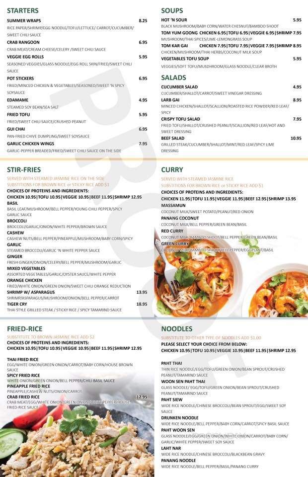 Spice Thai Cuisine - Merrillville, IN menu_pic