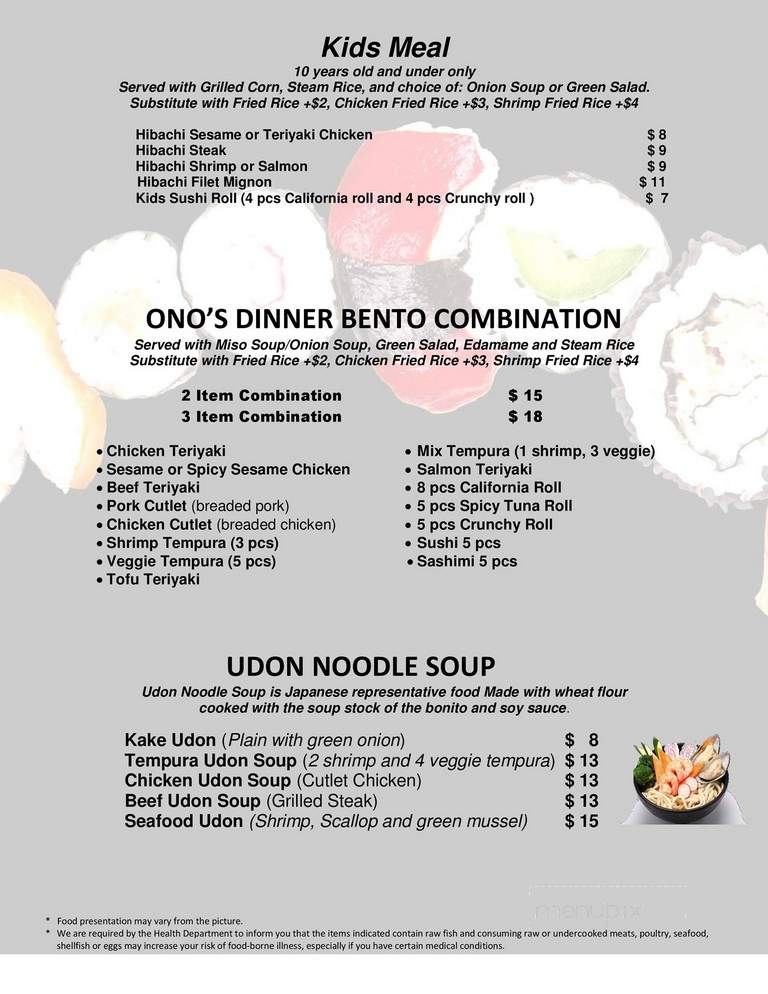 Onos Japanese Restaurant - Norco, CA