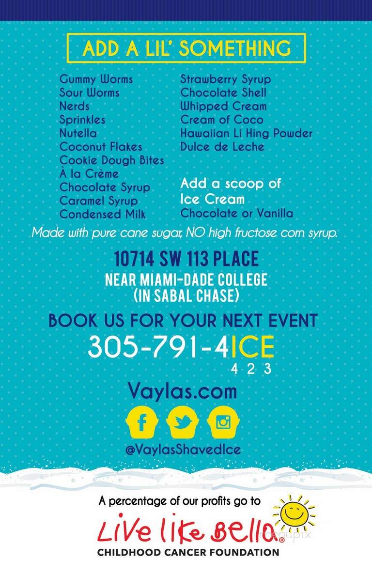 Vayla's Gourmet Shaved Ice - Miami, FL
