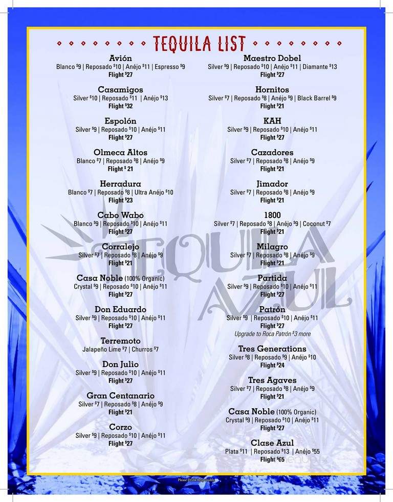 Tequila Azul - Melbourne, FL menu_pic