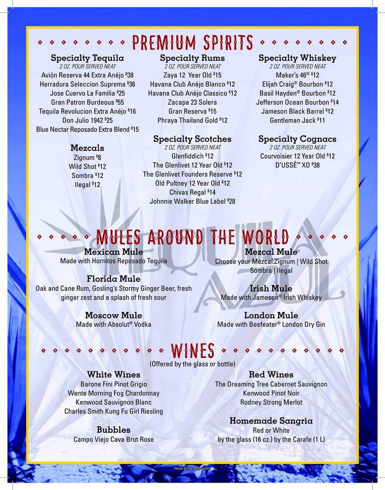 Tequila Azul - Melbourne, FL menu_pic
