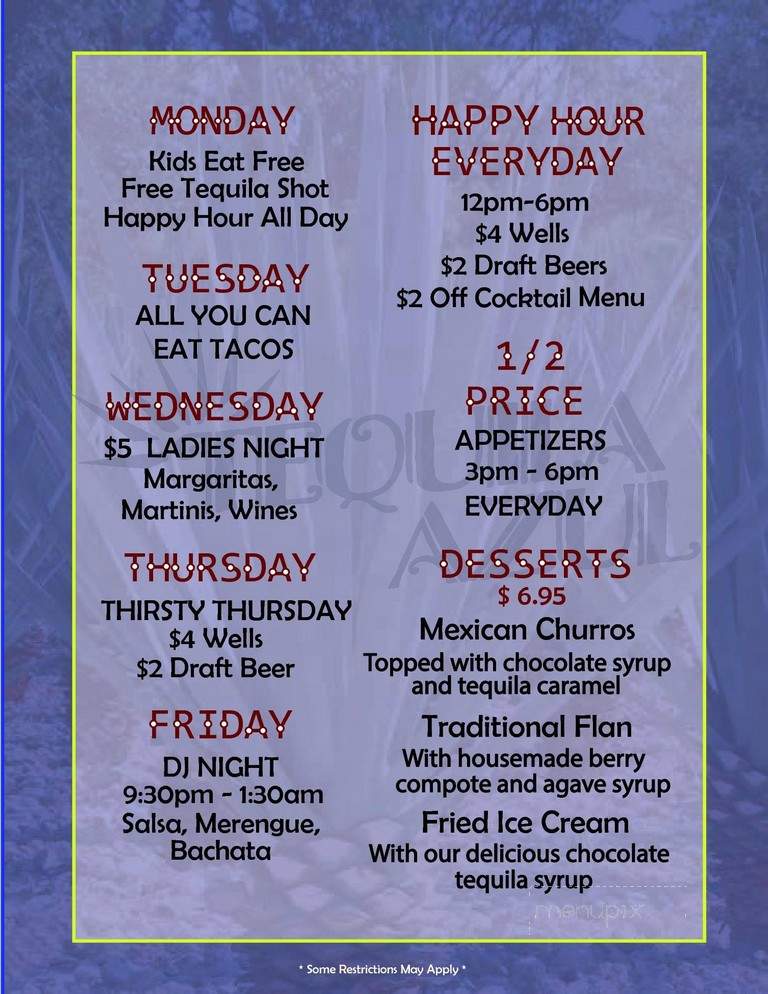 Tequila Azul - Melbourne, FL menu_pic