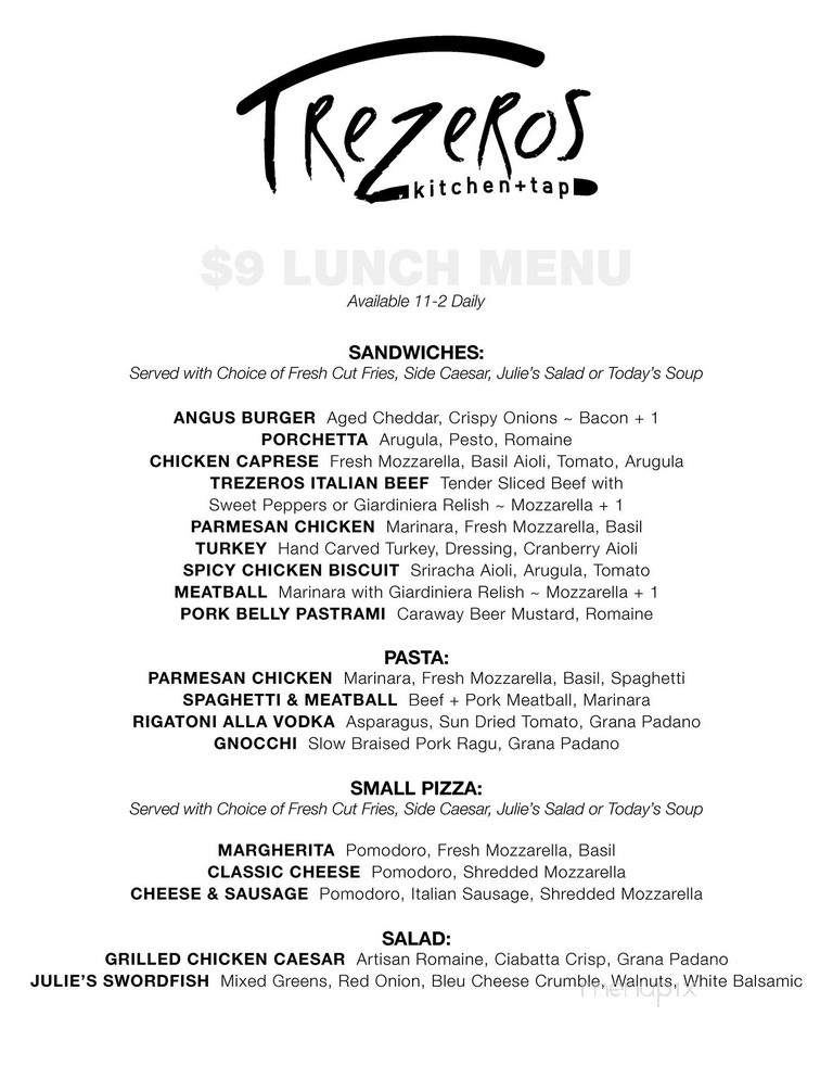 Trezeros - Mount Prospect, IL menu_pic