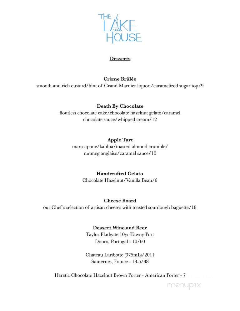 The Lake House - South Lake Tahoe, CA menu_pic