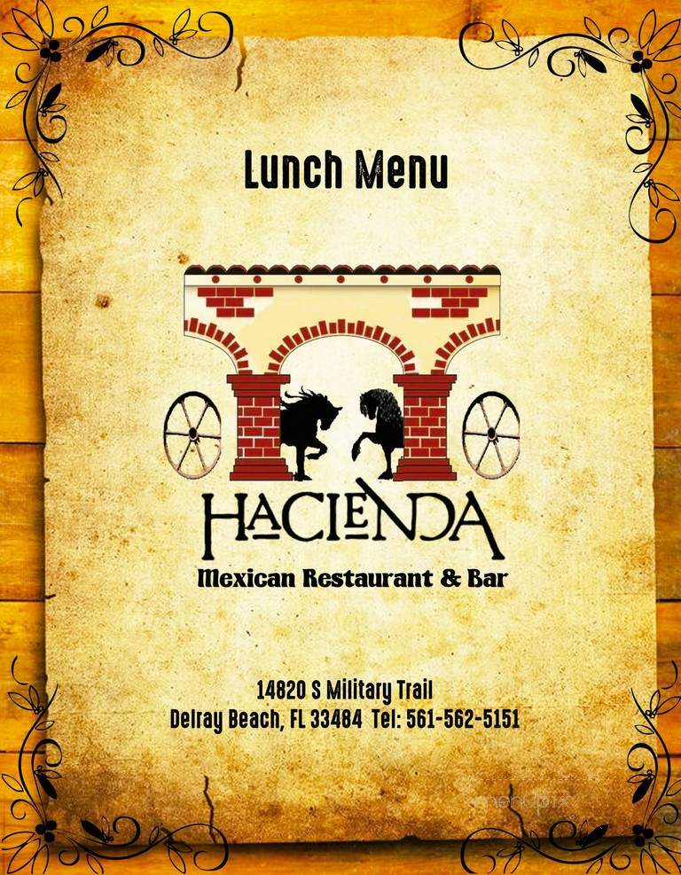 Hacienda Mexican Restaurant and Bar - Delray Beach, FL menu_pic
