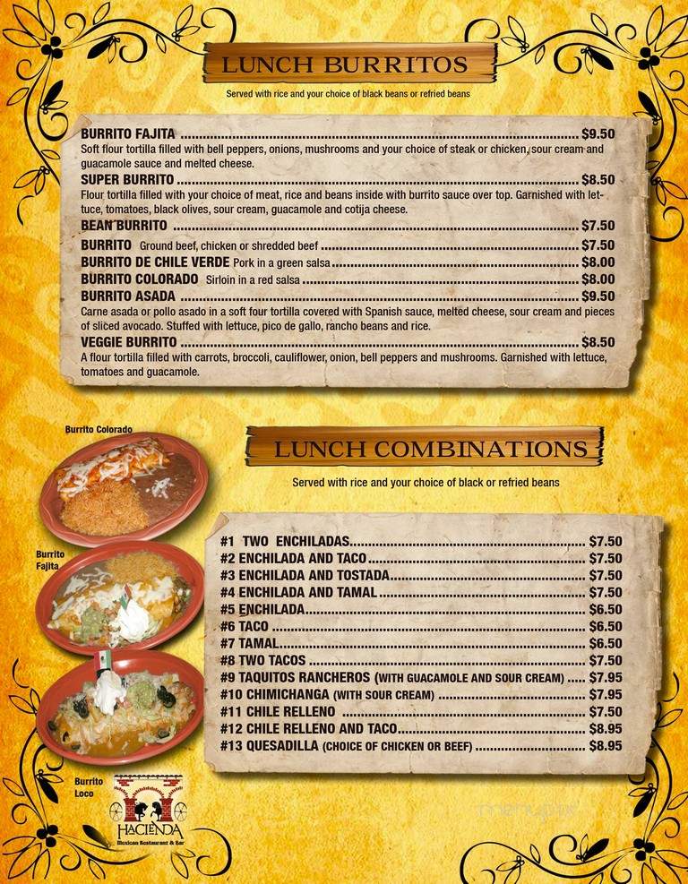 Hacienda Mexican Restaurant and Bar - Delray Beach, FL menu_pic