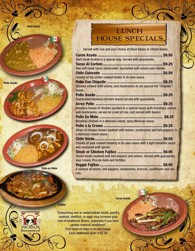 Hacienda Mexican Restaurant and Bar - Delray Beach, FL menu_pic