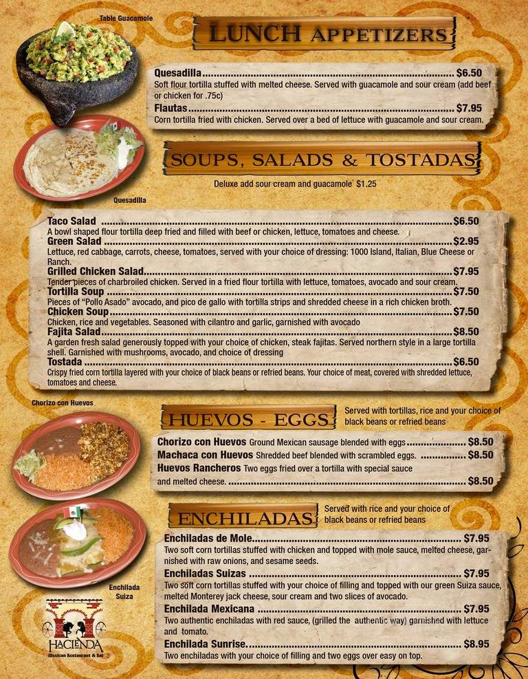 Hacienda Mexican Restaurant and Bar - Delray Beach, FL menu_pic