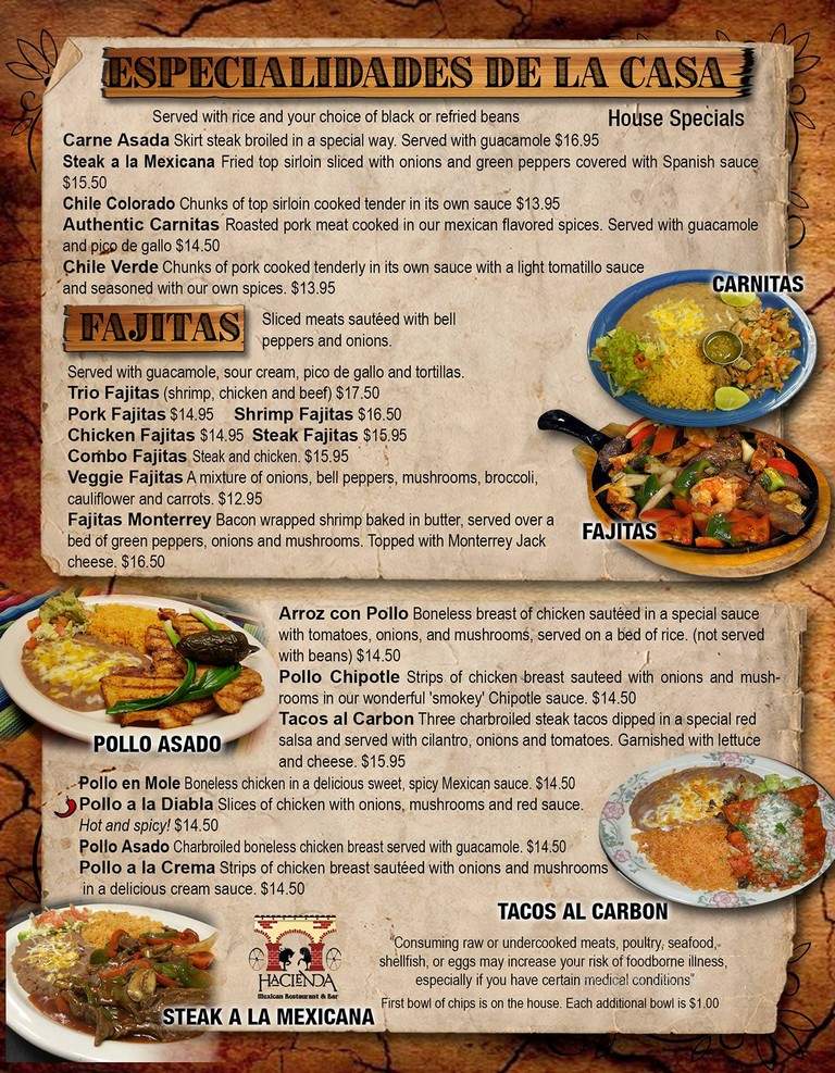Hacienda Mexican Restaurant and Bar - Delray Beach, FL menu_pic
