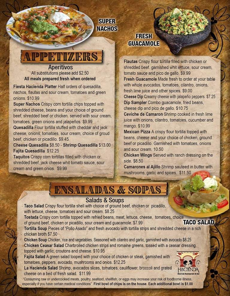 Hacienda Mexican Restaurant and Bar - Delray Beach, FL menu_pic