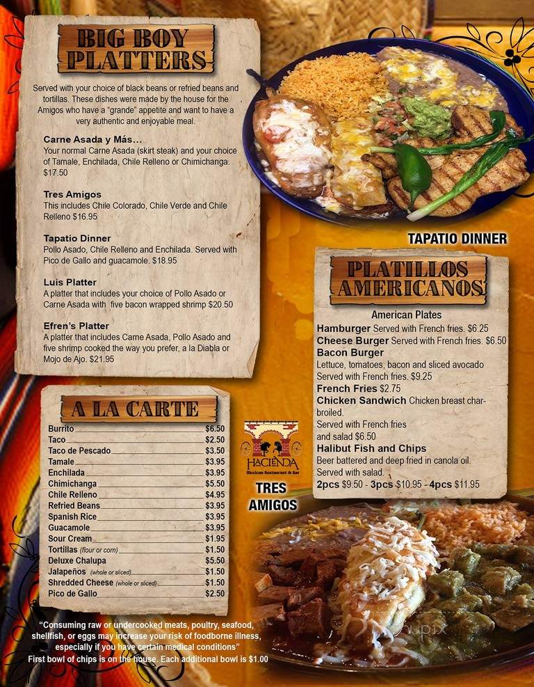 Hacienda Mexican Restaurant and Bar - Delray Beach, FL menu_pic