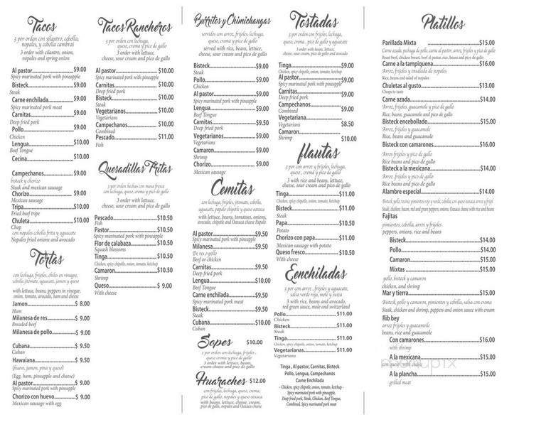 La Cocina de Mary - Philadelphia, PA menu_pic