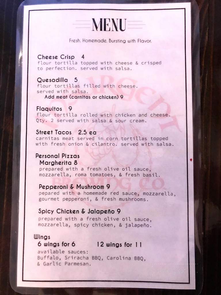 Insurgent Brewing Co - Chino Valley, AZ menu_pic