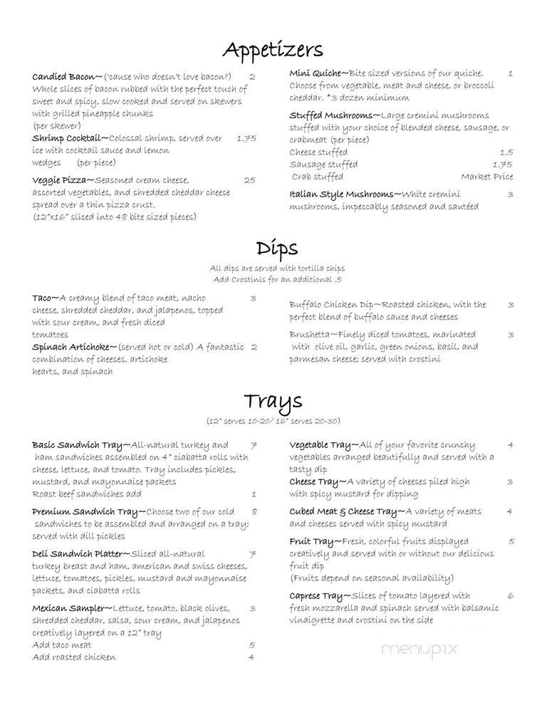 Colleen's Cuisine - Homer City, PA menu_pic