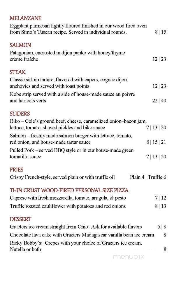 The Redoubt Wine Bar - Garrison, NY menu_pic