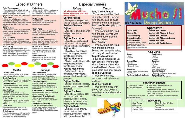 Mucho Si - Sidney, MT menu_pic