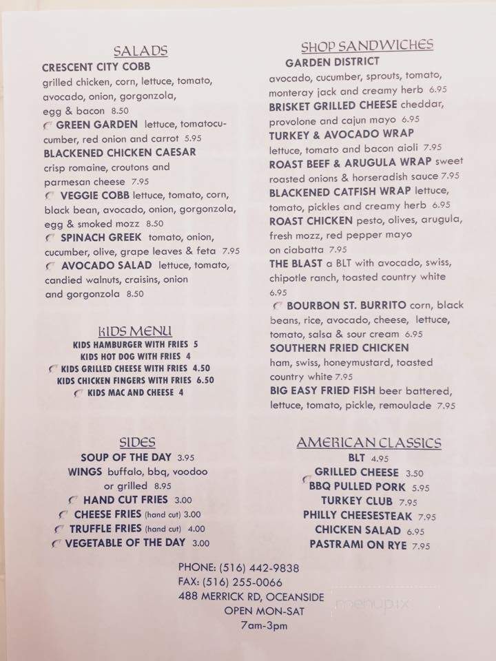 Louisiana Joe's Sandwich Shop - Oceanside, NY menu_pic