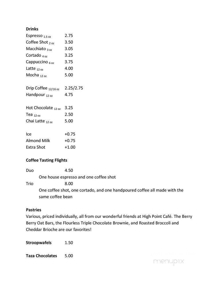Function Coffee Labs - Philadelphia, PA menu_pic