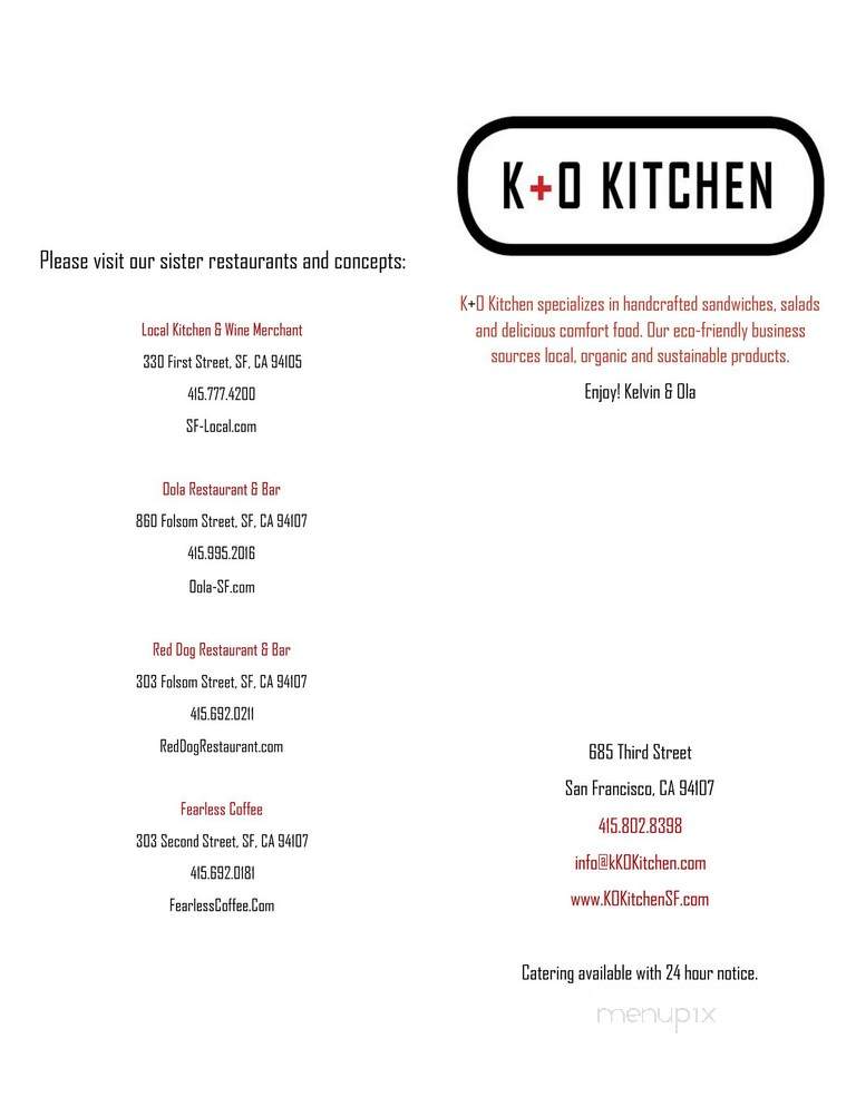 K+O Kitchen - San Francisco, CA