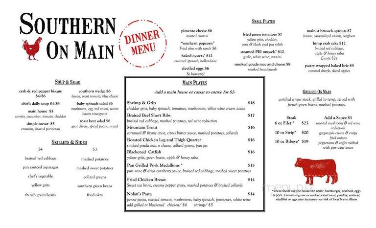 Southern On Main - Elkin, NC menu_pic